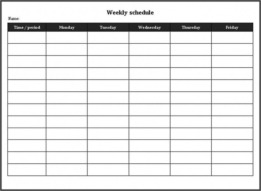 Monthly Work Schedule Template Word