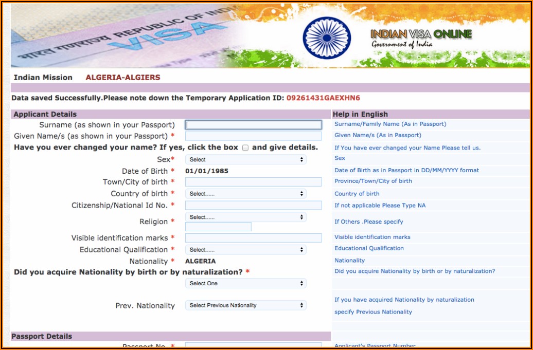 Online Indian Visa Application Form For Bangladesh Pdf
