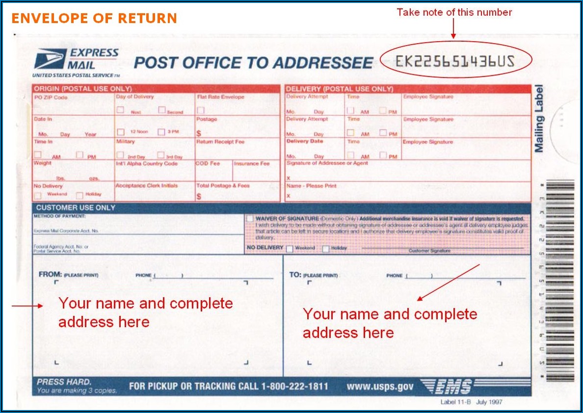 Pre Paid Return Envelopes Usps