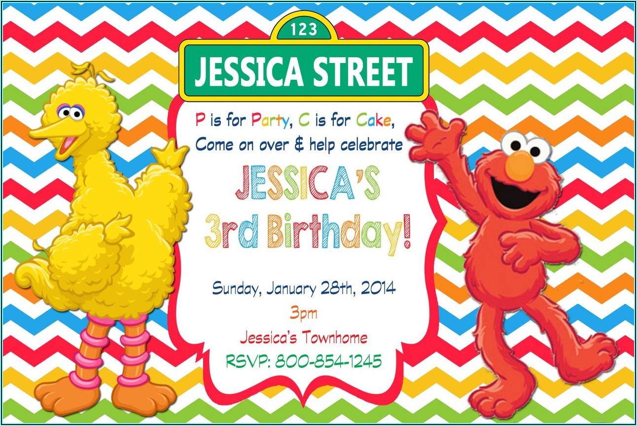 Printable Sesame Street Birthday Invitations