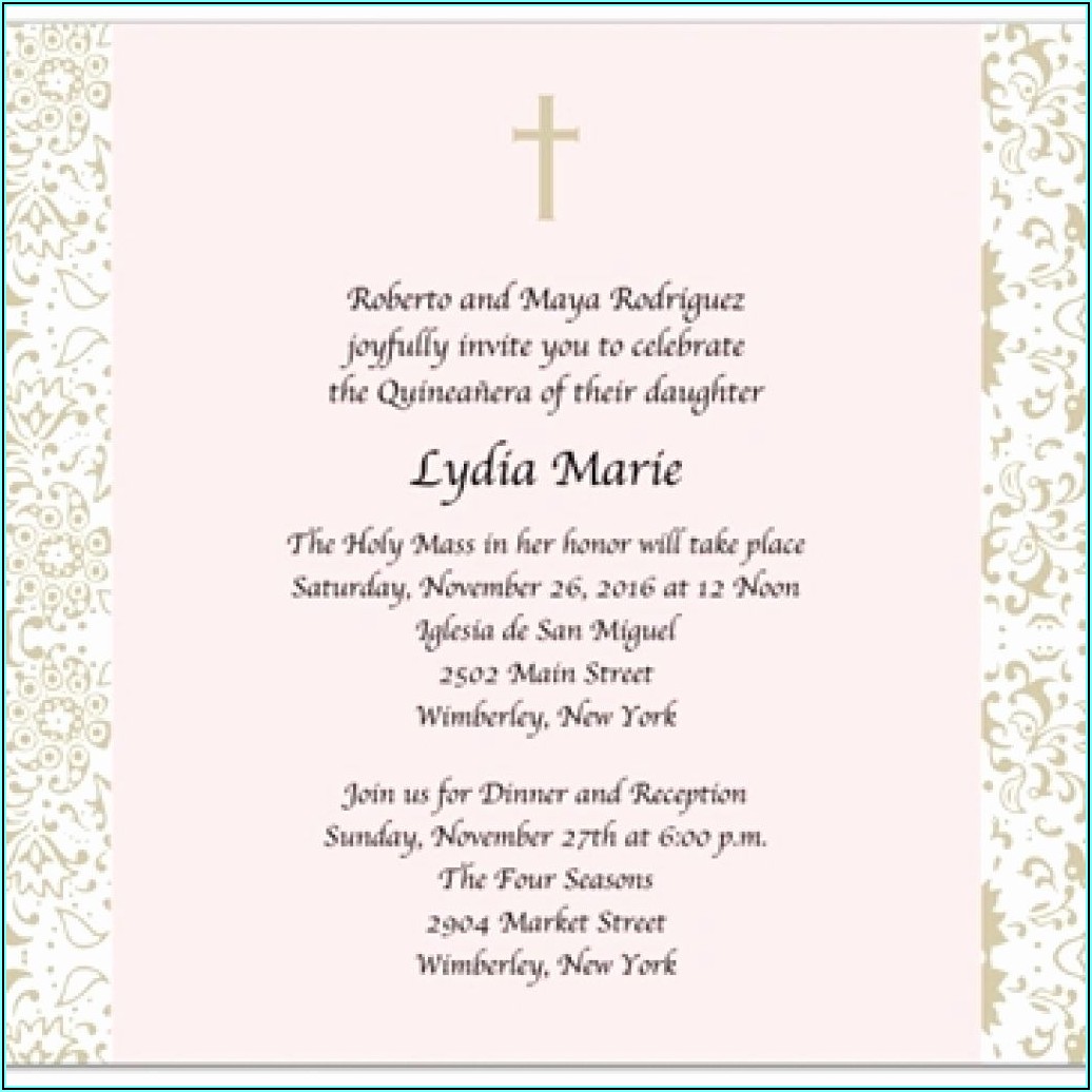 Quince Invitation Wording In English