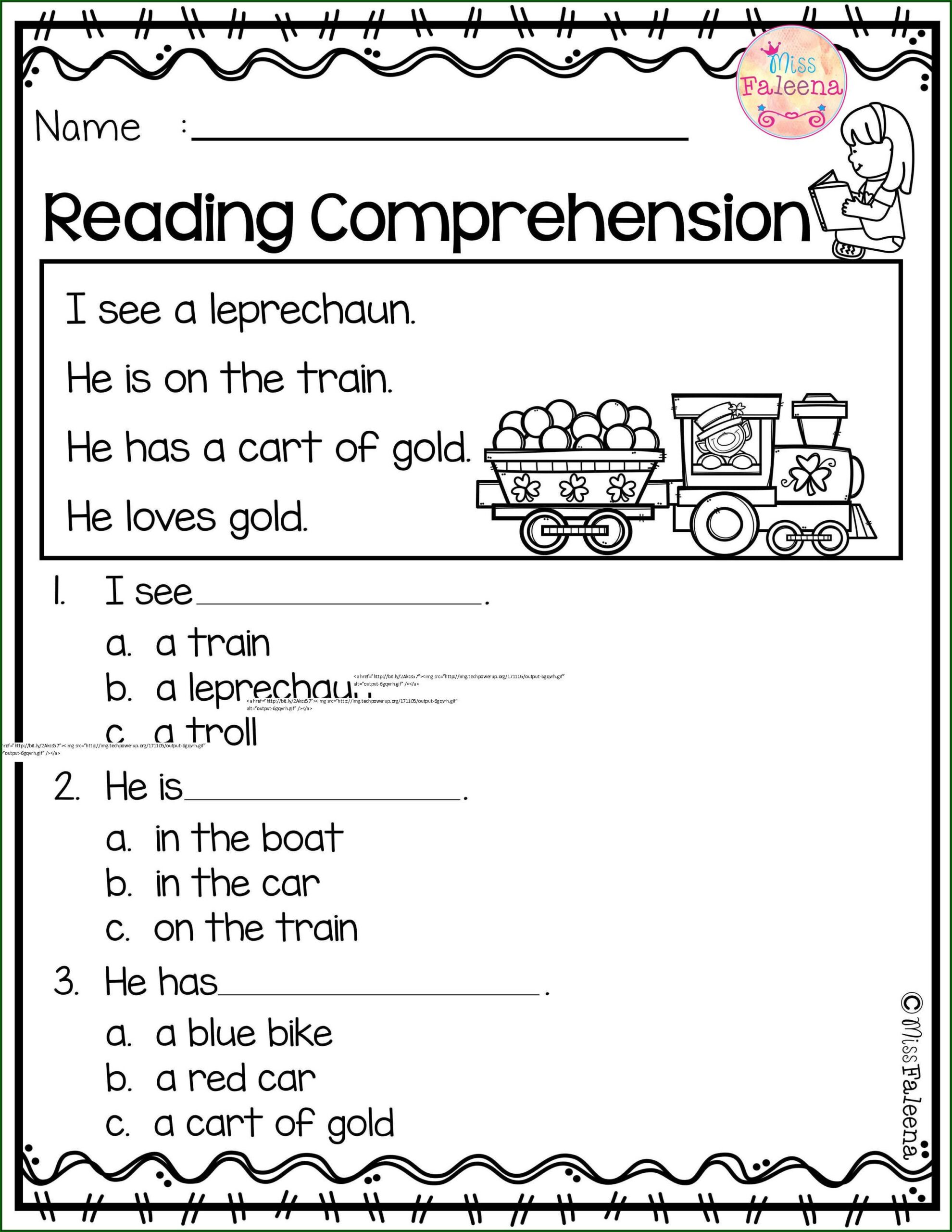 Reading Comprehension Kindergarten Kindergarten Worksheets