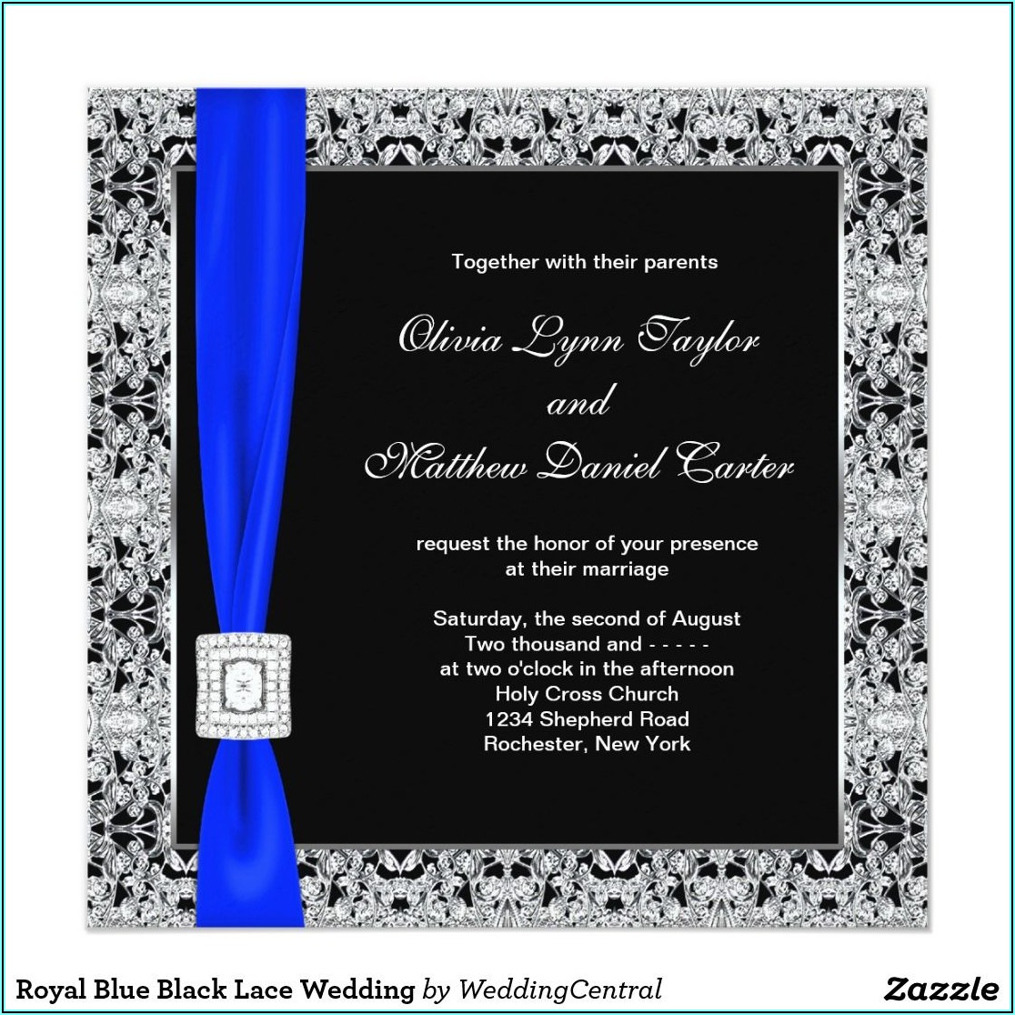 Royal Blue Lace Wedding Invitations