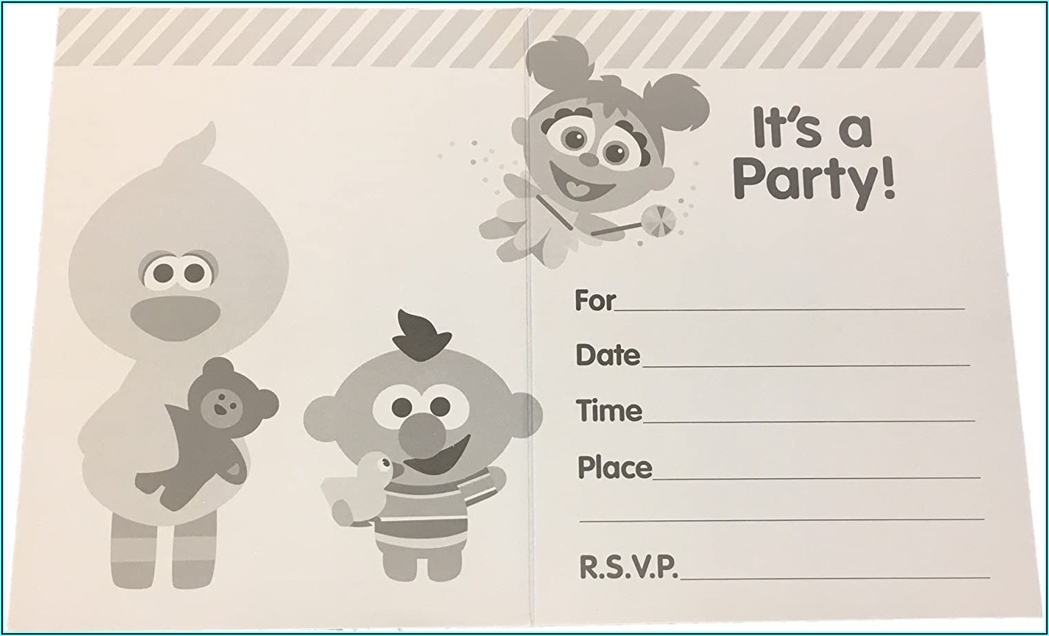 Sesame Street 1st Birthday Party Invitations