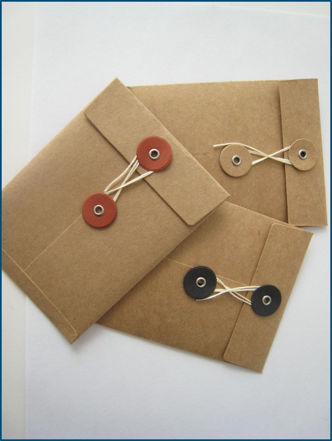 Small Button And String Envelopes