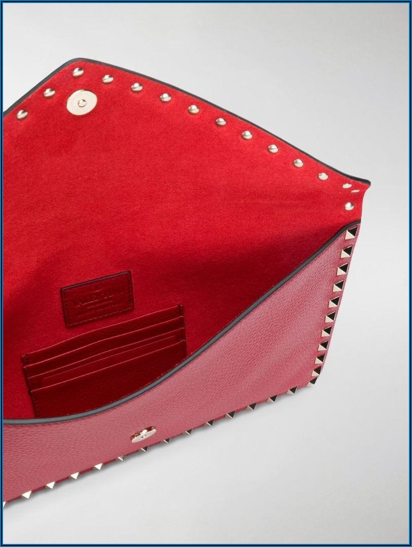 Valentino Envelope Clutch Red