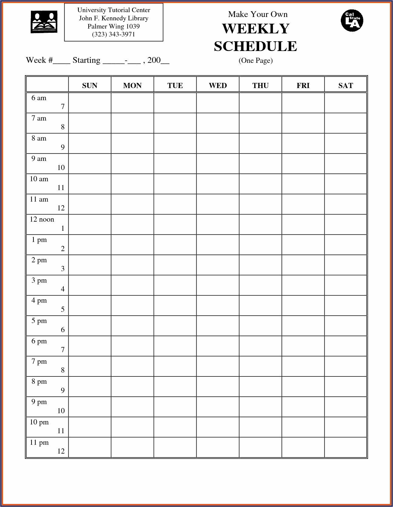 Weekly Work Planner Template Excel