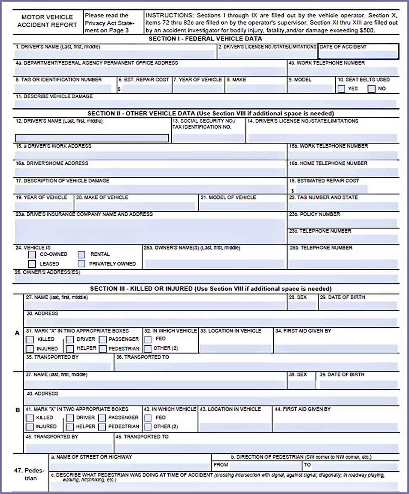 Work Accident Report Template