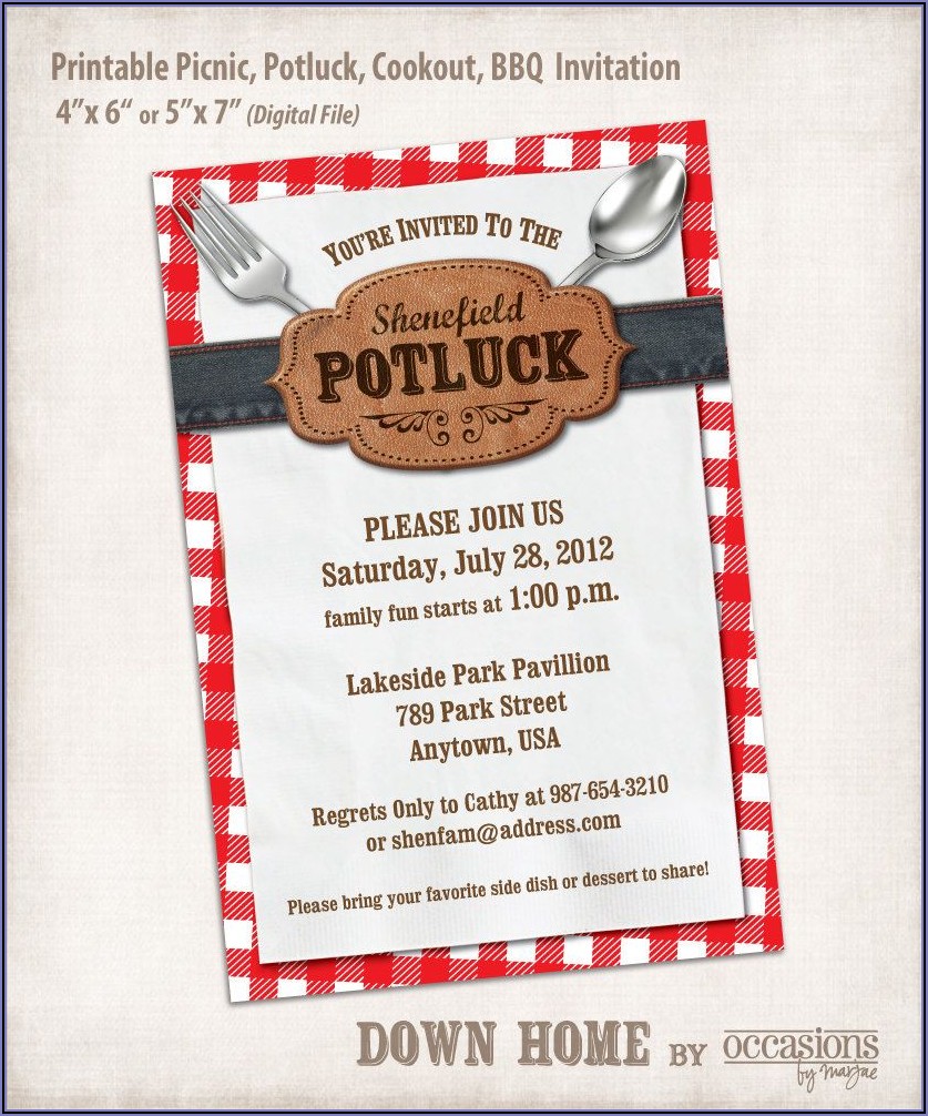 Work Potluck Email Template
