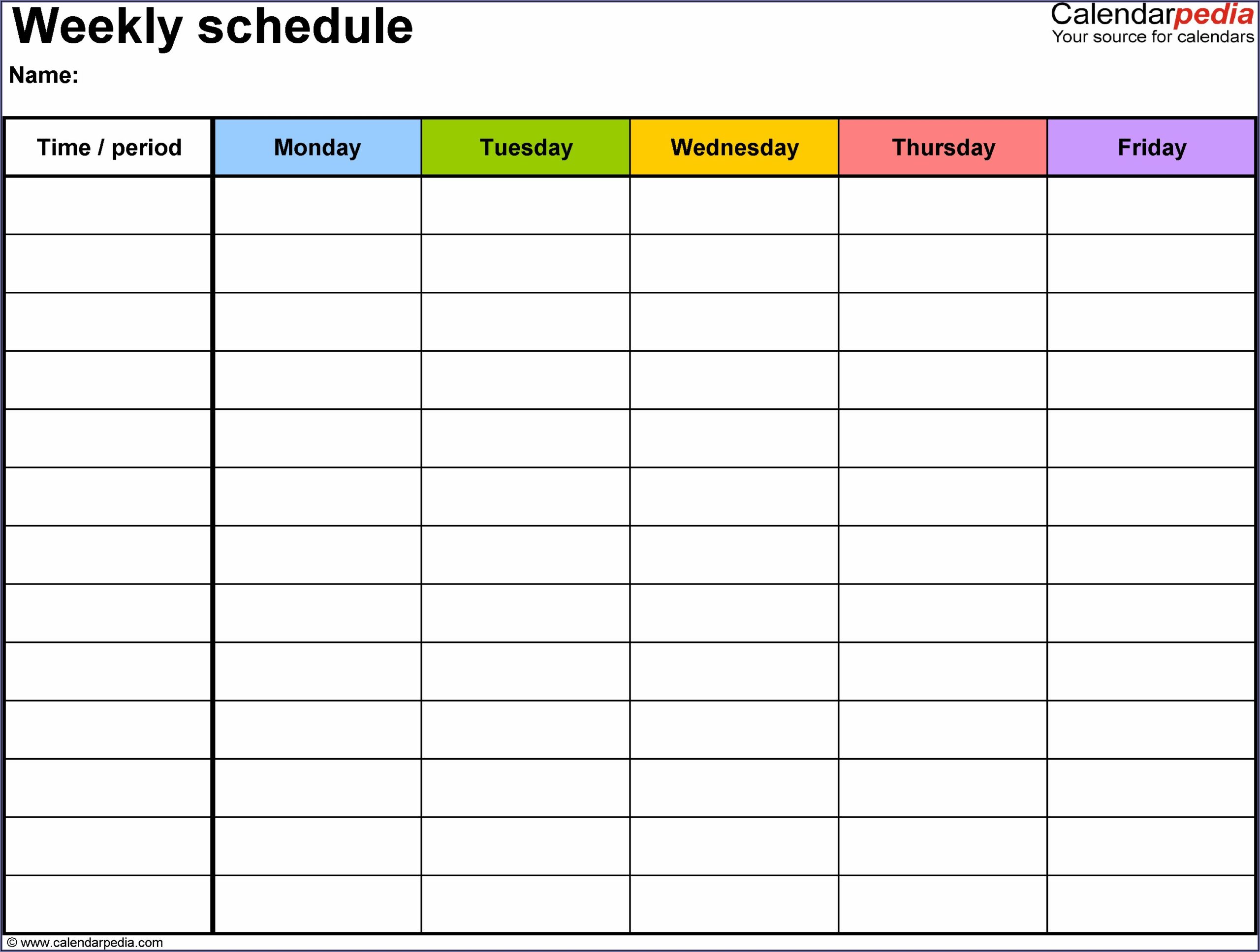 Work Schedule Grid Template