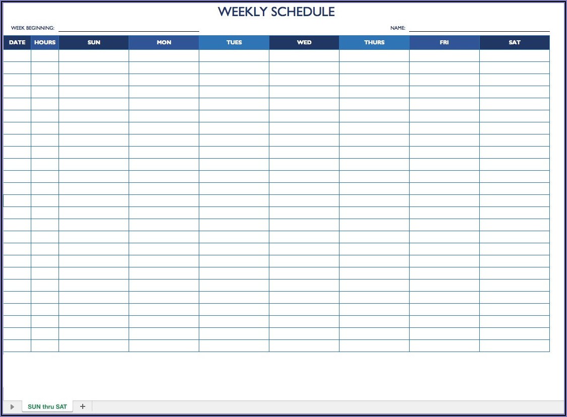 Work Schedule Template Xls