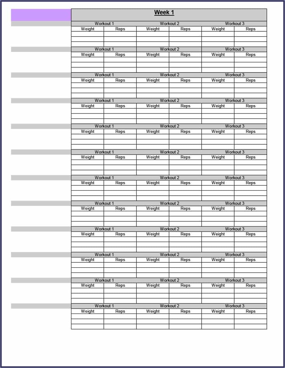 Workout Log Template Numbers