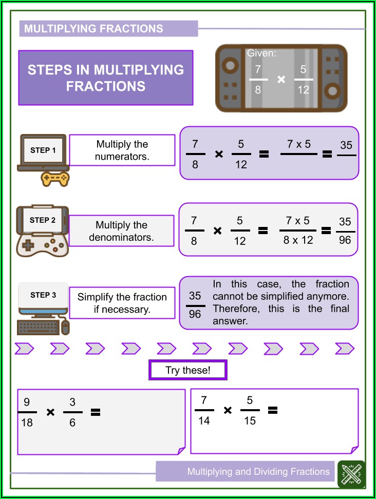 6th Grade Math Worksheets Multiplying And Dividing Fractions