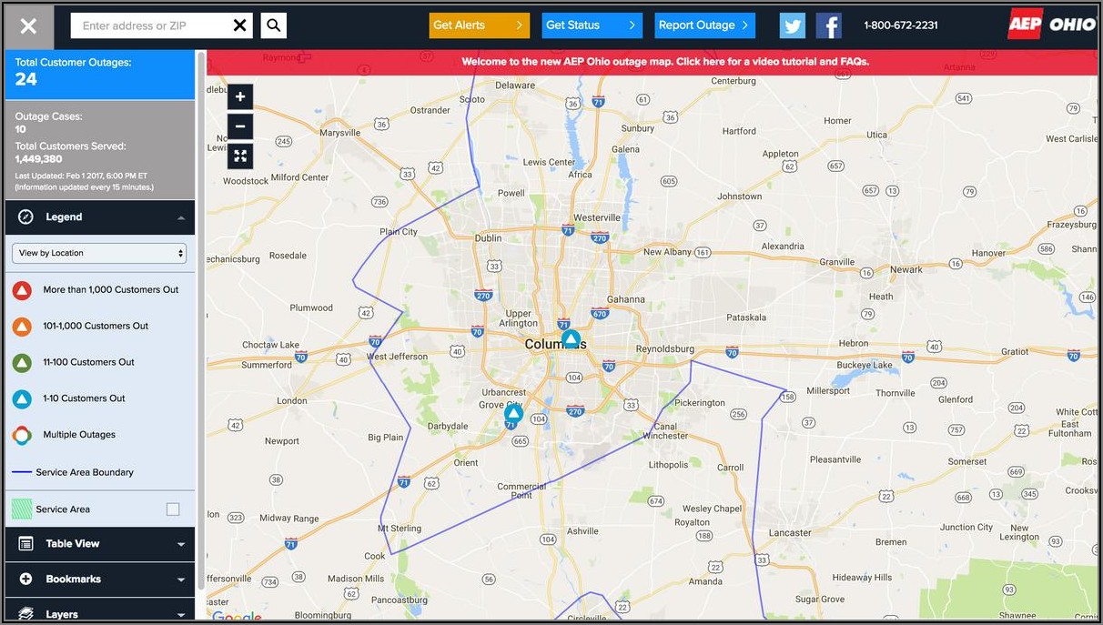 Aep Power Outage Map Canton Ohio