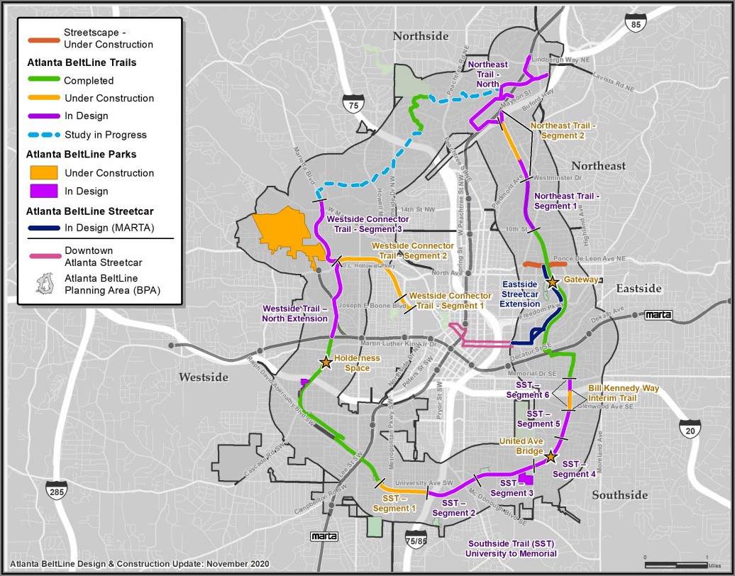 Atlanta Beltline Bike Trail Map