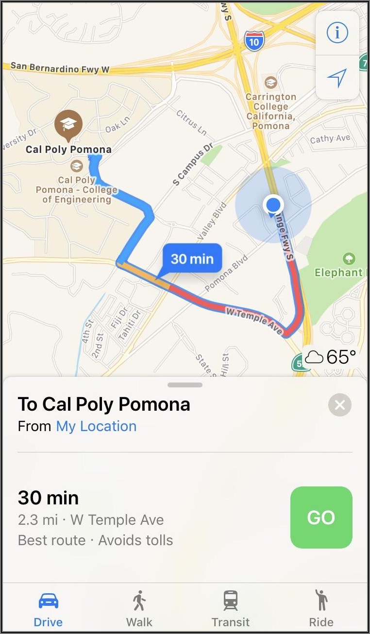 Cal Poly Pomona Road Map