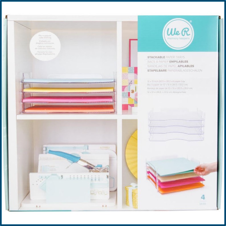 Clear Stackable Acrylic Paper Trays 12x12