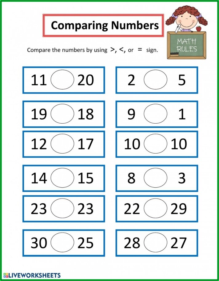 Compare Numbers Worksheets Kindergarten Printable Kindergarten Worksheets