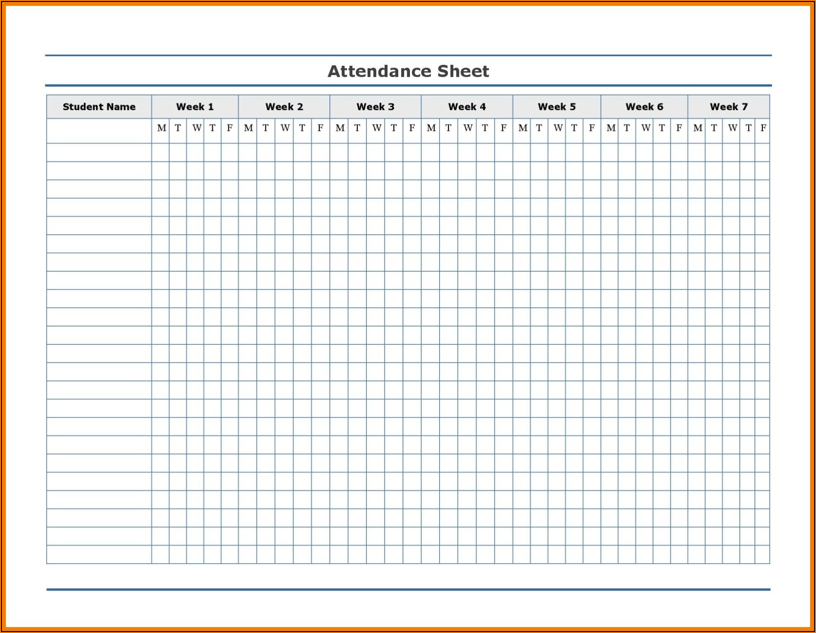 Employee Attendance Sheet Template Excel
