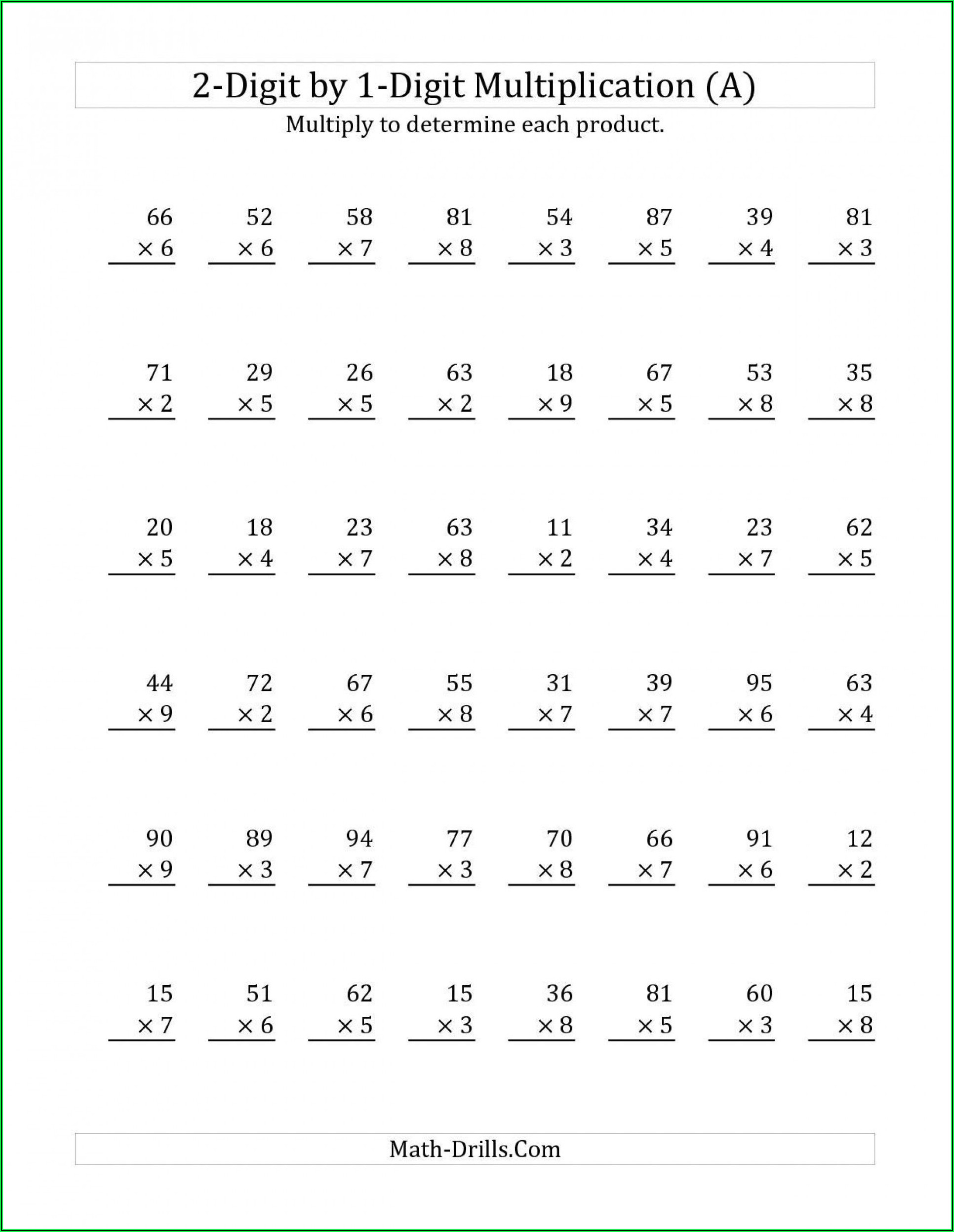 Worksheet Math Multiplication Grade 2 - Worksheet : Resume Template