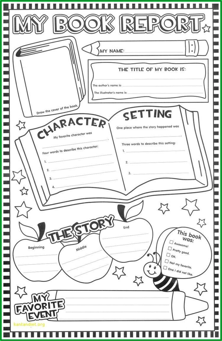 First Grade Book Report Worksheet