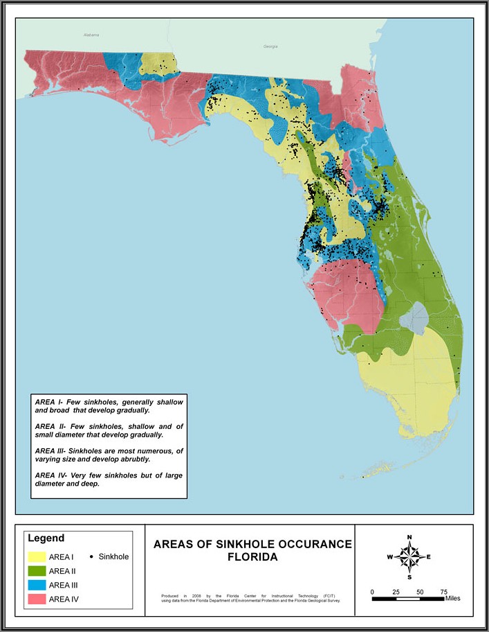 Florida Sinkhole Locations Map