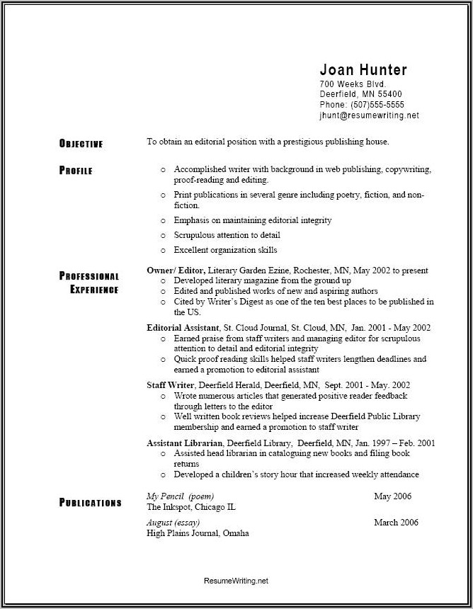 Free Core Functional Format Resume