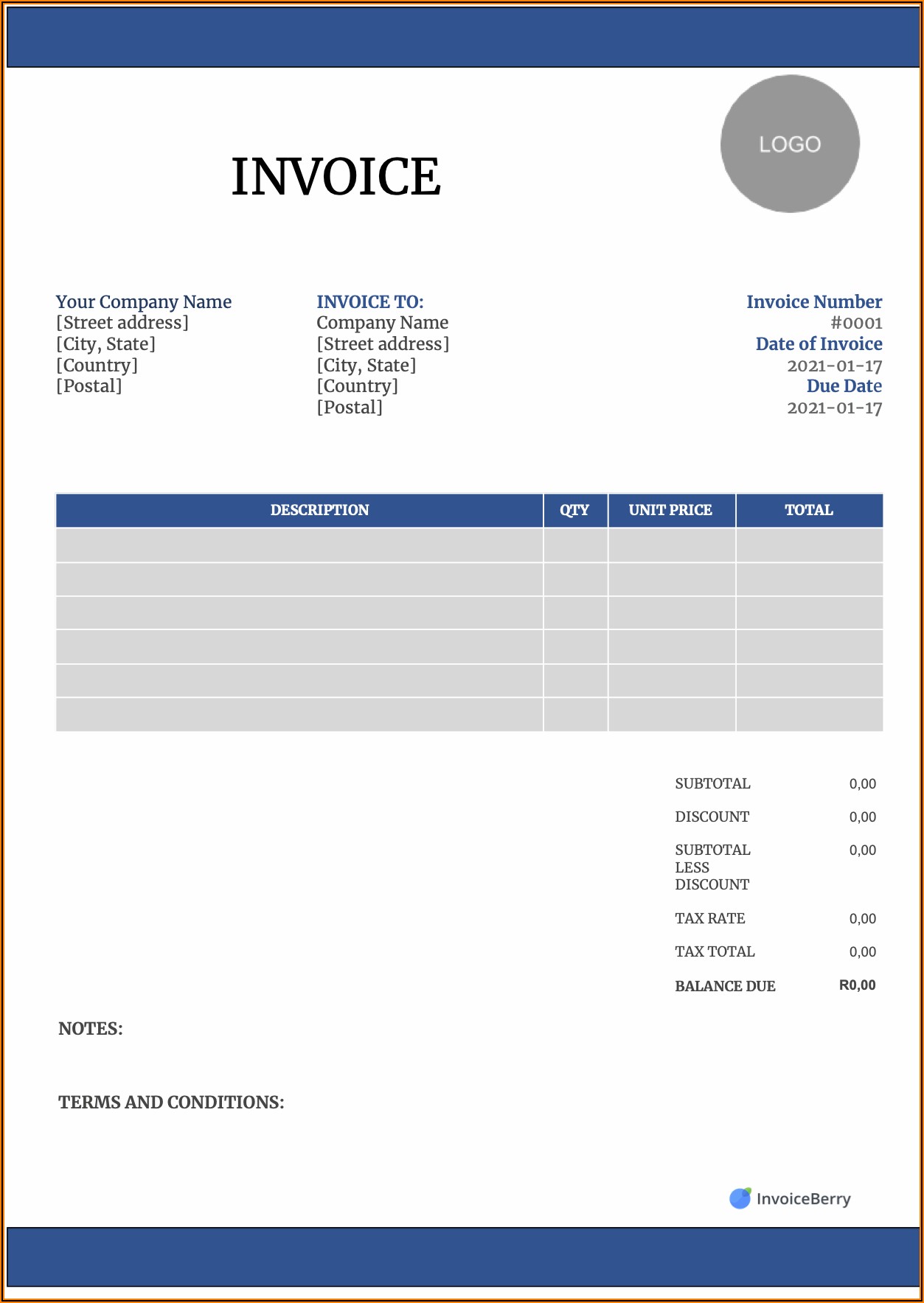 Free Template For Invoices In Word