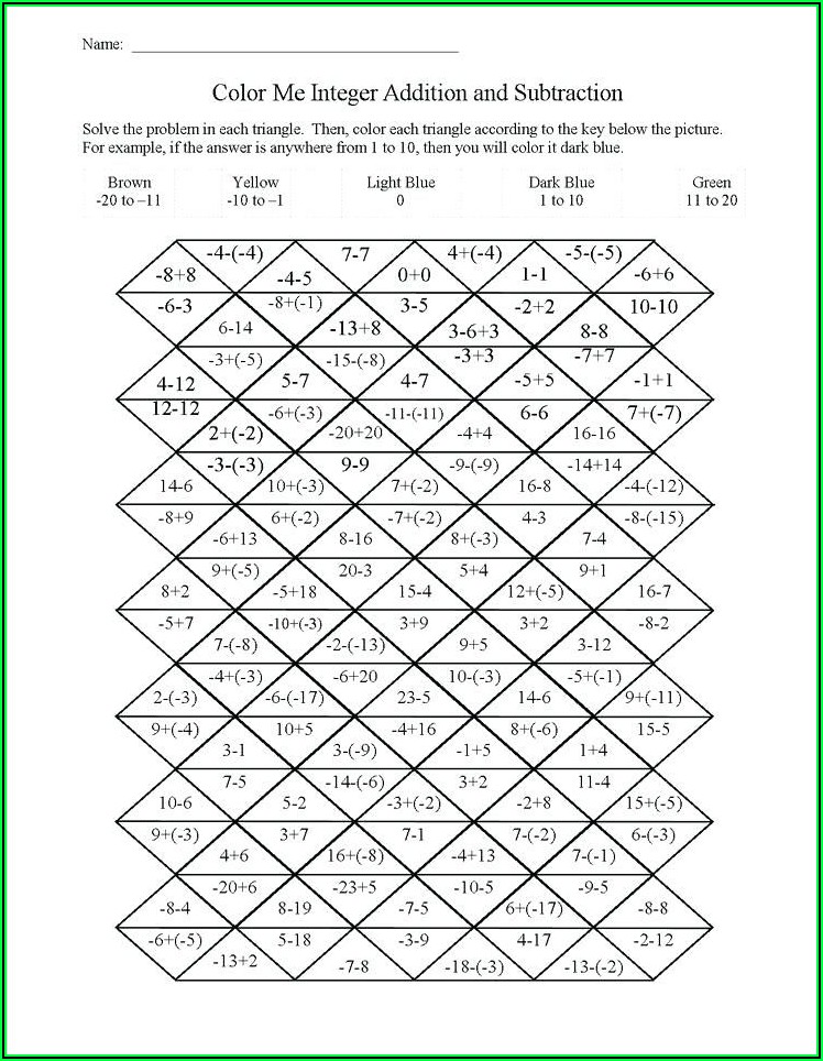 Fun Math Worksheets For High School Algebra Pdf