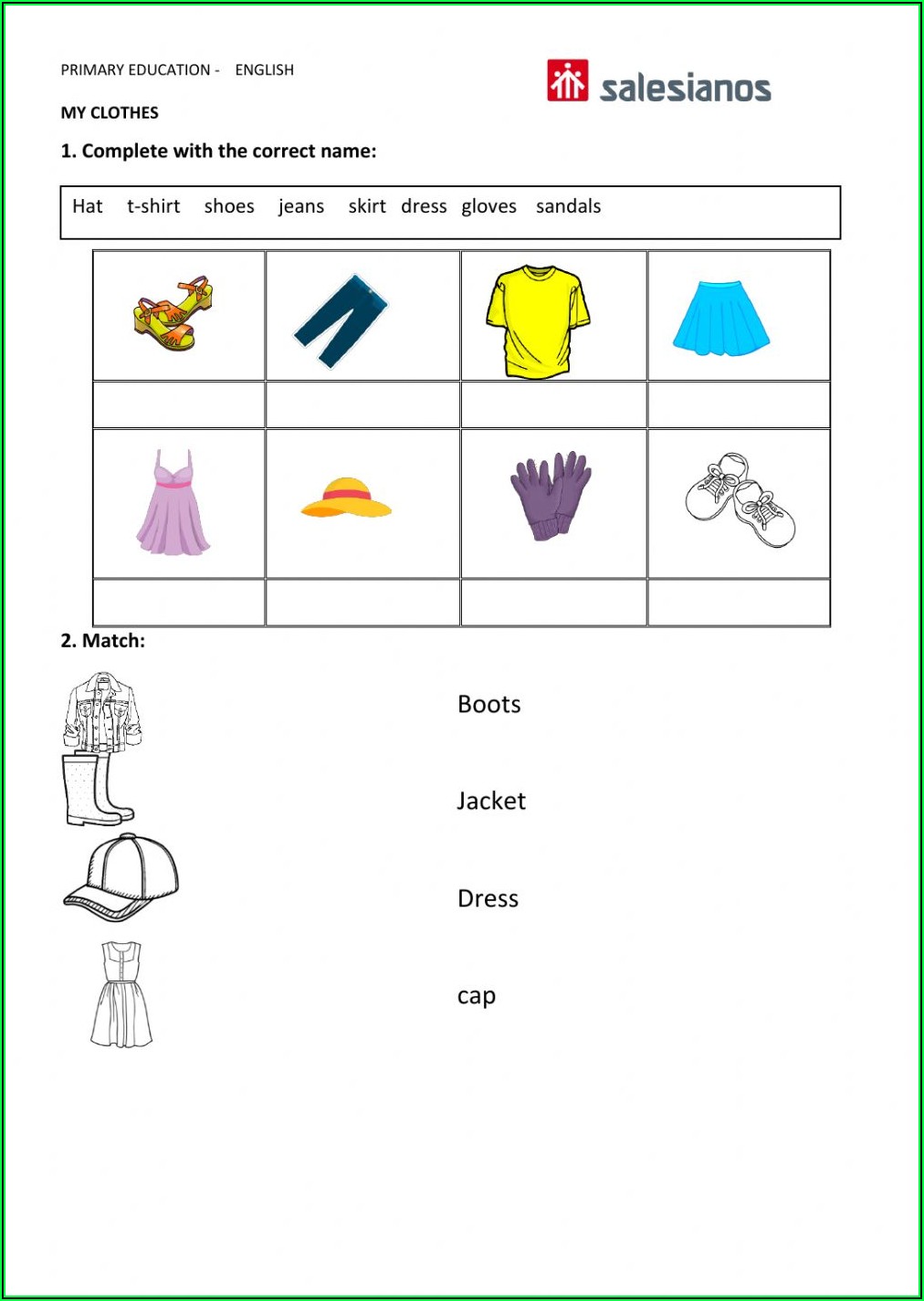 Grade 4 English Worksheets Caps