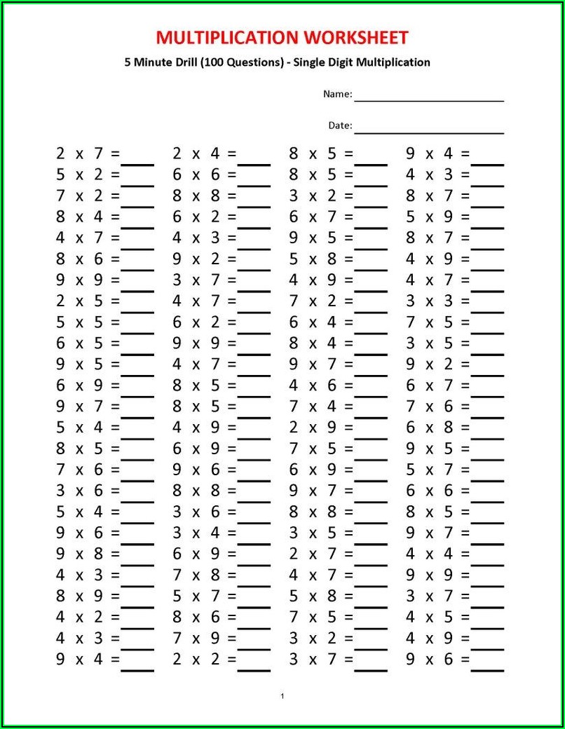 Grade 5 Math Worksheets With Answers Pdf