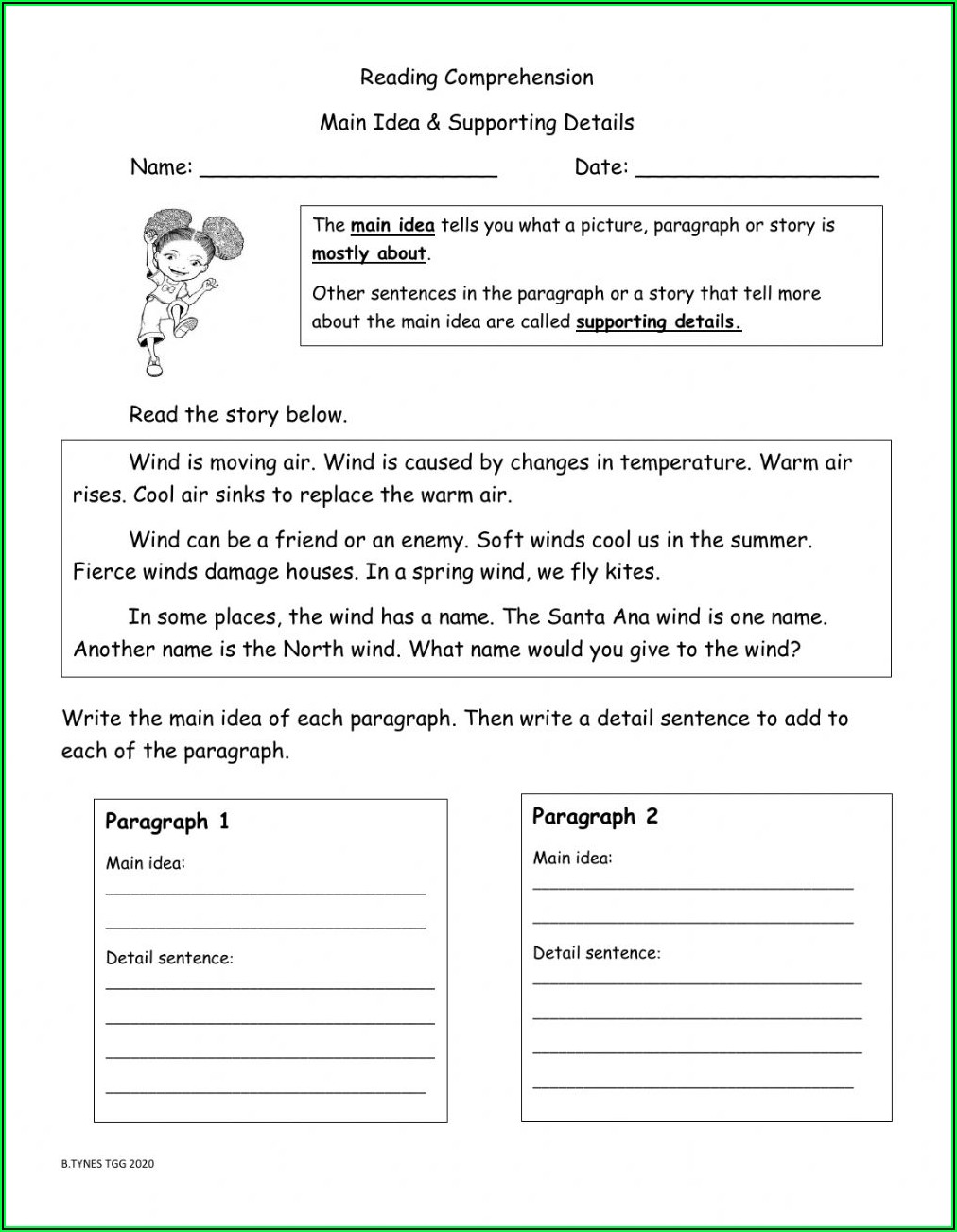Main Idea Comprehension Worksheets Grade 3