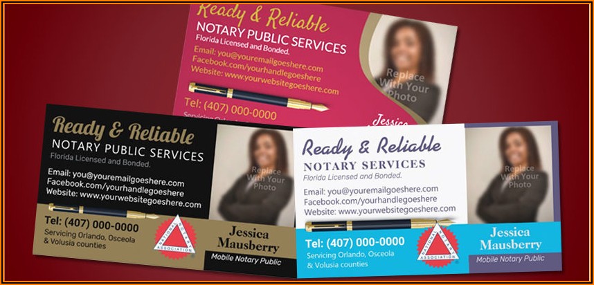 Notary Public Business Cards Templates