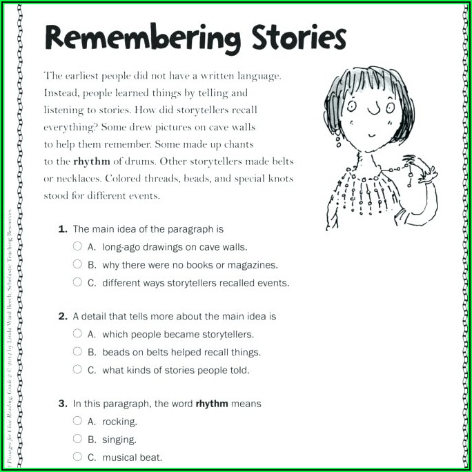 Reading Comprehension Worksheets Finding Main Idea