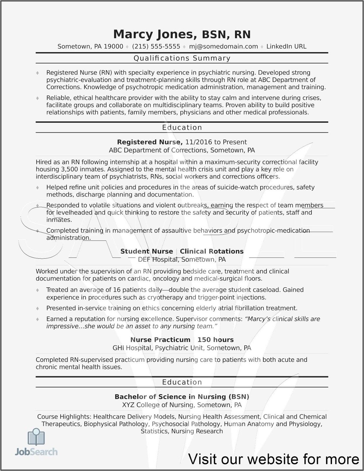 Resume For Registered Nurse In Australia