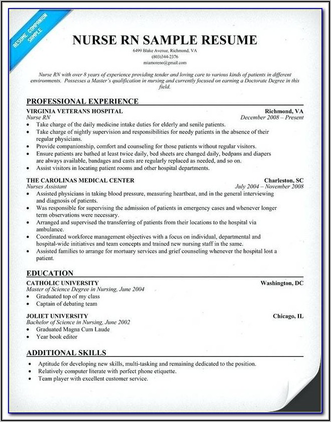 Resume Objective For Registered Nurse Position