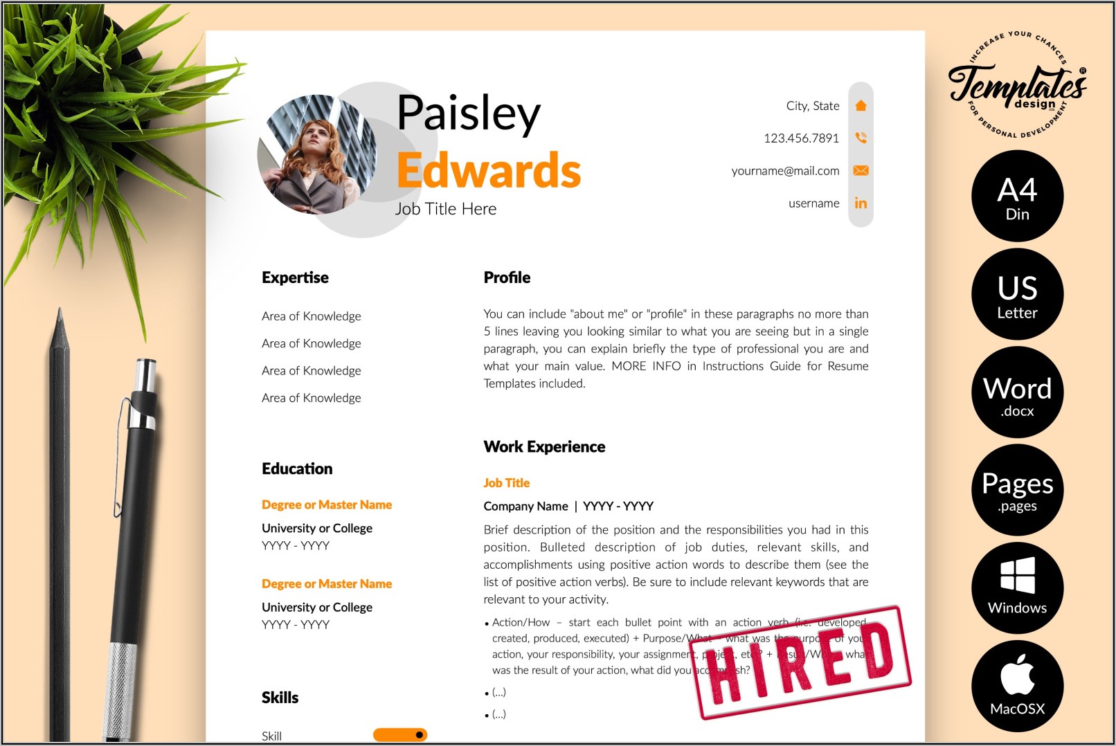 Resume Template For Apple Pages