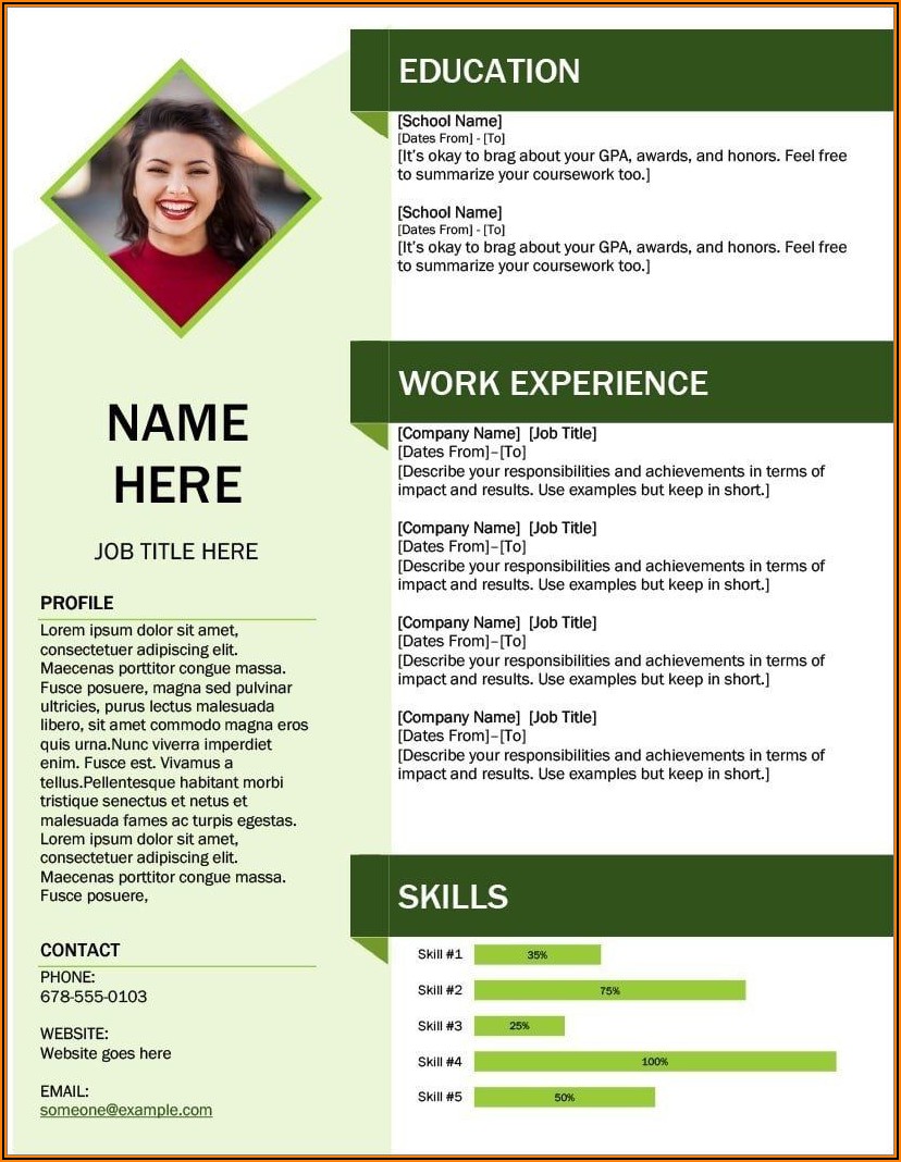 Resume Templates Word For Freshers Free Download