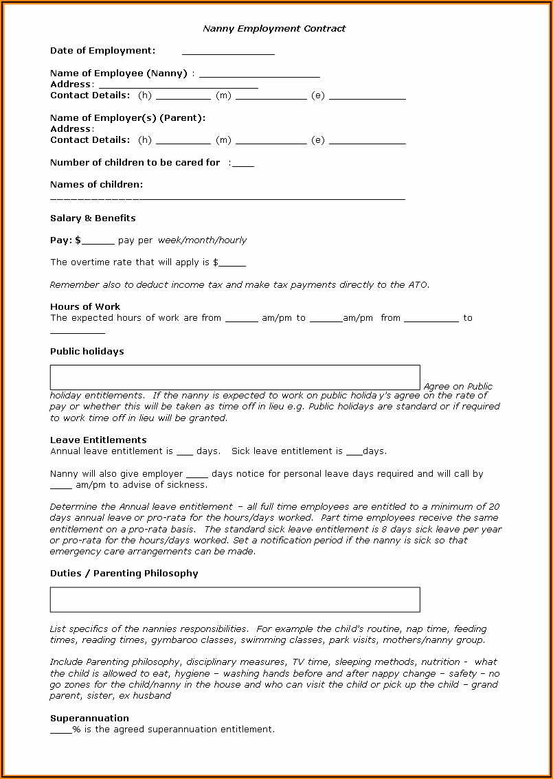 Sample Domestic Worker Contract South Africa