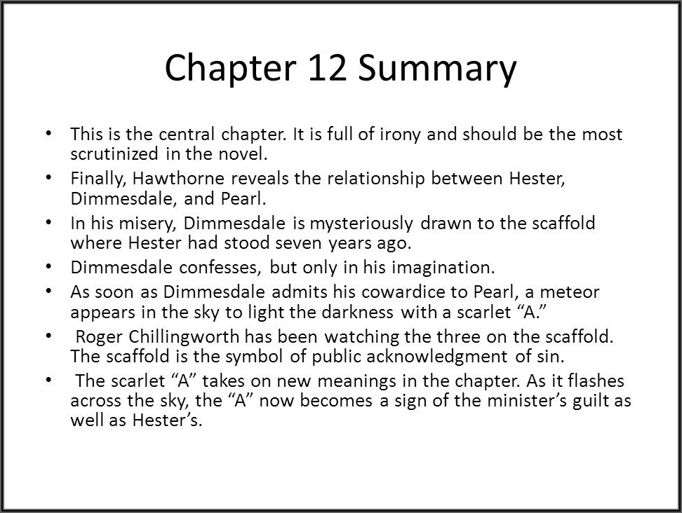 Scarlet Letter Chapter 13 Summary