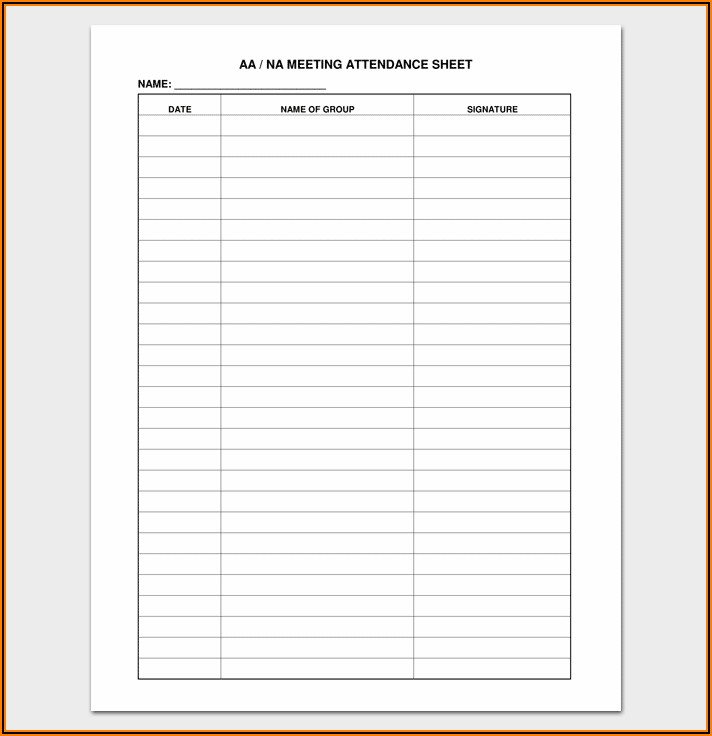 Staff Meeting Sign In Sheet Template