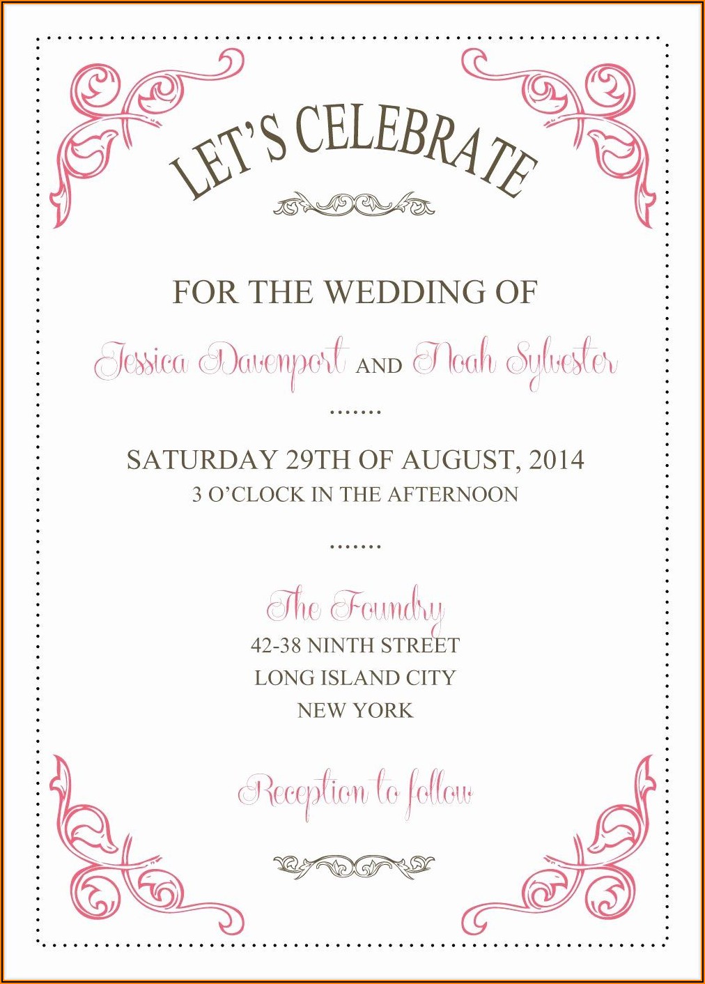 Word Template For Invitations