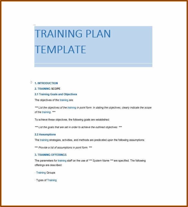 Word Templates For Training Manuals