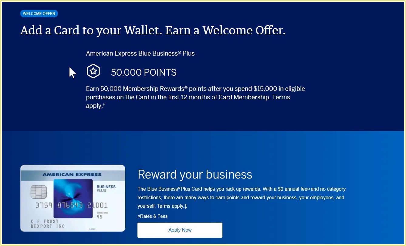 American Express Blue Business Card Rewards