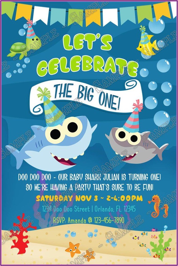 Baby Shark Birthday Invitation