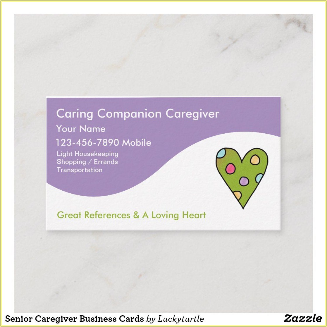 Caregiver Business Card Examples