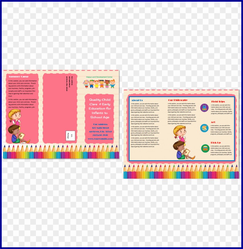 Daycare Brochure Template Free Download