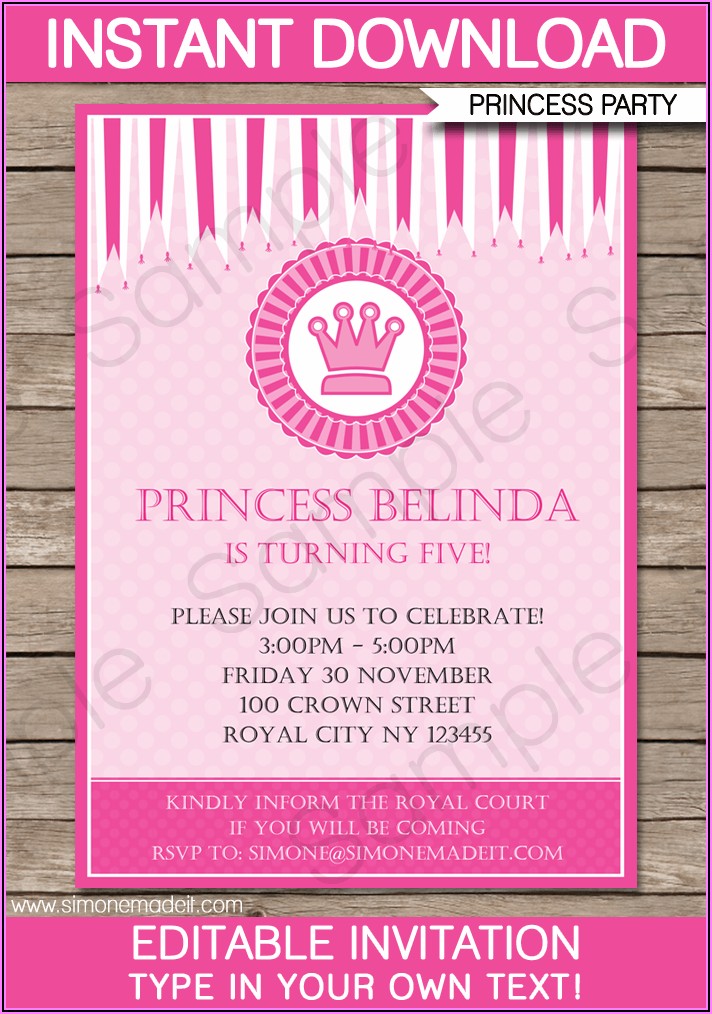 Disney Princess Birthday Invitations Online