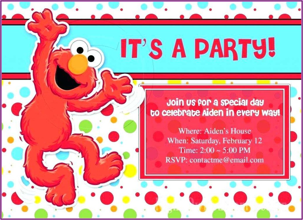 Elmo 2nd Birthday Invitation Template