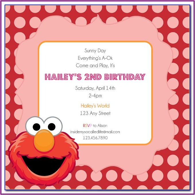 Elmo First Birthday Invitation Templates